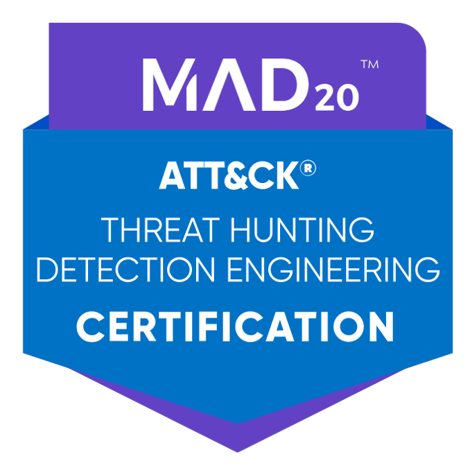 ATT&CK® Detection Engineering Training and Certification - MAD20